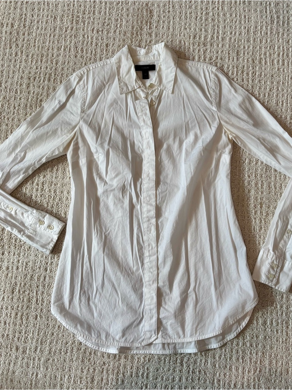 Classic White J.Crew Women’s Fitted Button-Down Shirt